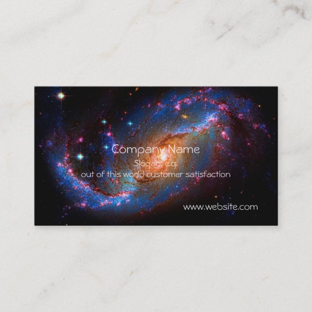 Spiral Barred Galaxy astronomy picture Business Card (Front)