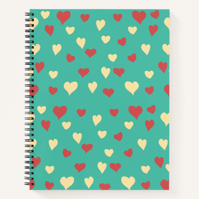 Spiral Binding Heart Printed Paper Diary  Notebook (Front)