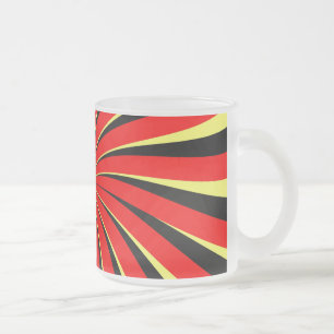 Spiral Black Red Yellow Frosted Glass Coffee Mug