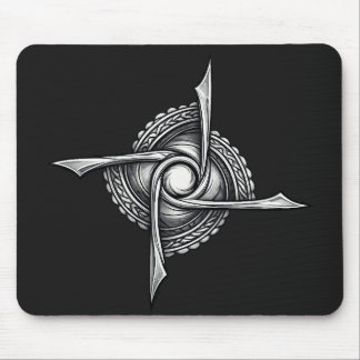 Spiral Blade Sigil – Abstract Rotational Symbol Mouse Mat