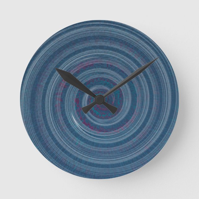 spiral blue - hypnotic round clock (Front)
