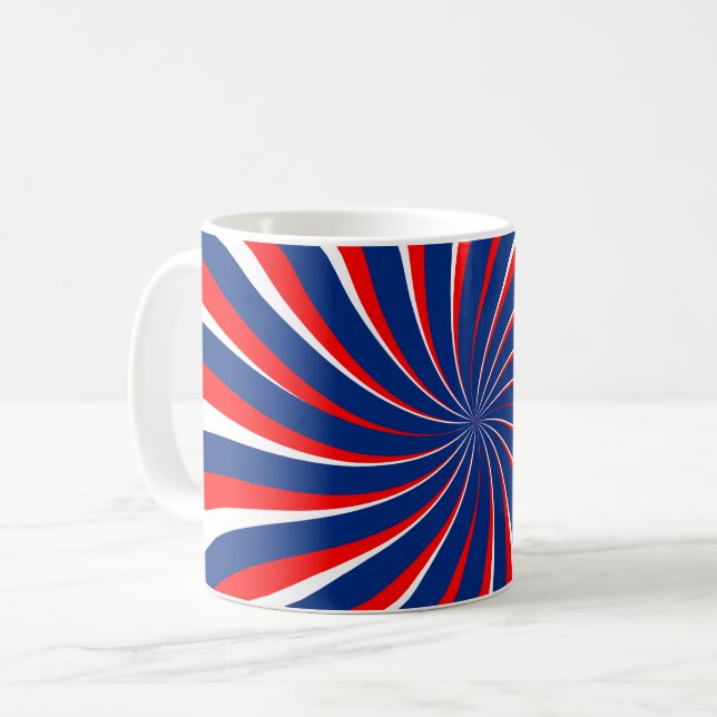 Spiral blue white red... coffee mug (Front Left)
