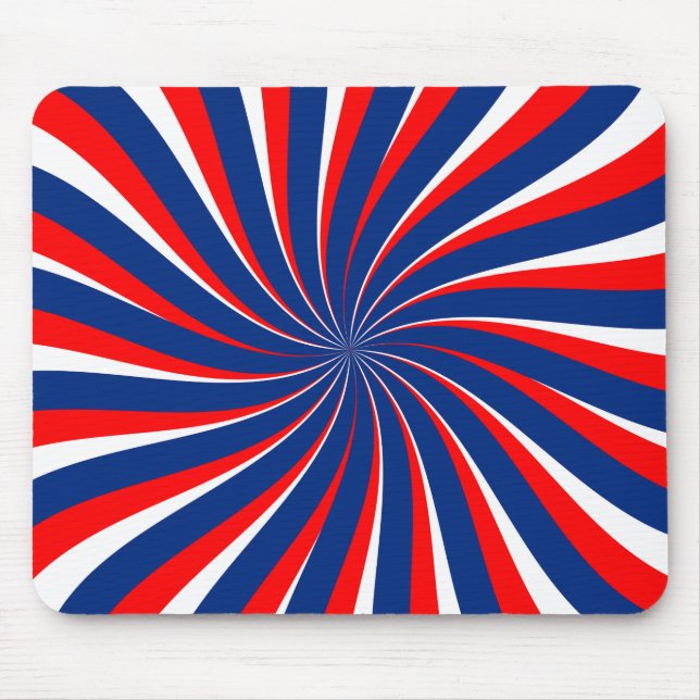Spiral blue white red... mouse mat (Front)