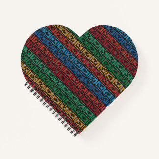 Spiral bound notebook with circular pattern cover