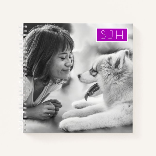 Spiral Bound Sketch Pad Photo Template Monogram Notebook (Front)