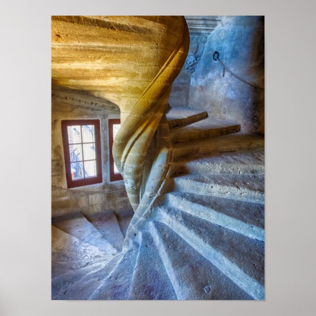 Spiral Castle Staircase, France Poster (Front)