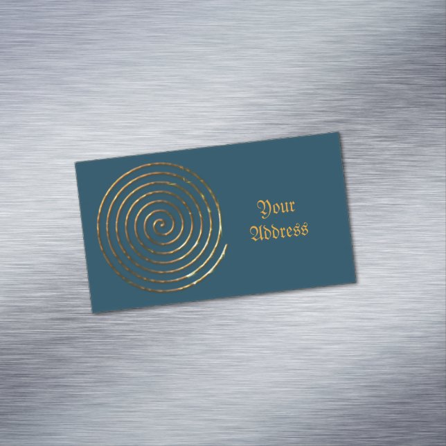 Spiral Celtic symbol gold metallic Magnetic Business Card (In Situ)