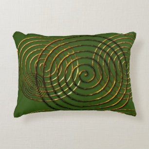 Spiral Celtic symbol gold metallic Throw Pillow