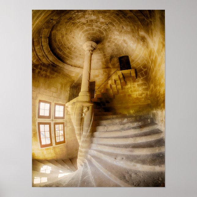 Spiral Chateau Staircase, France Poster (Front)