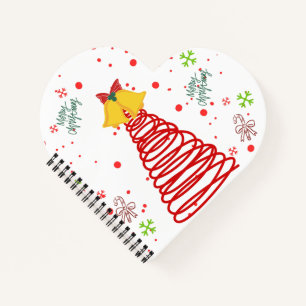 Spiral Christmas Tree and Bells Design Notebook
