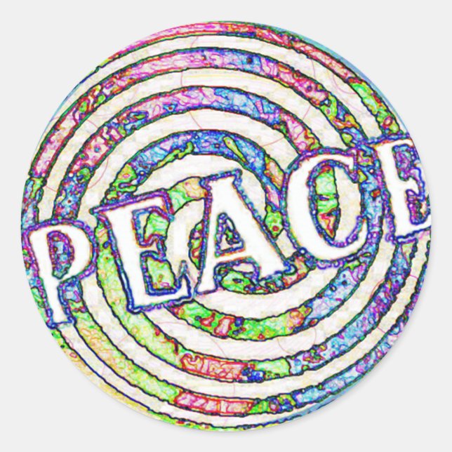 Spiral Circle Peace Classic Round Sticker (Front)