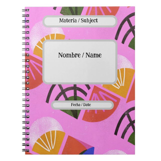 Spiral, Colorie, Editable Notebook (Front)