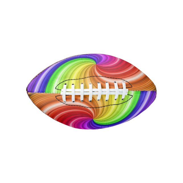 Spiral Colourful Tie Dye Rainbow Swirl Art Pattern American Football (Front)