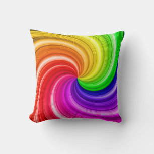 Spiral Colourful Tie Dye Rainbow Swirl Art Pattern Cushion