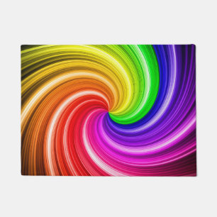 Spiral Colourful Tie Dye Rainbow Swirl Art Pattern Doormat