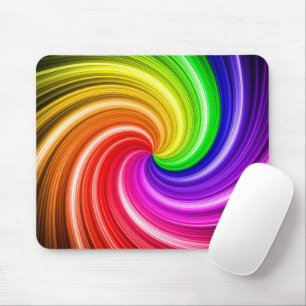Spiral Colourful Tie Dye Rainbow Swirl Art Pattern Mouse Mat