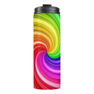 Spiral Colourful Tie Dye Rainbow Swirl Art Pattern Thermal Tumbler