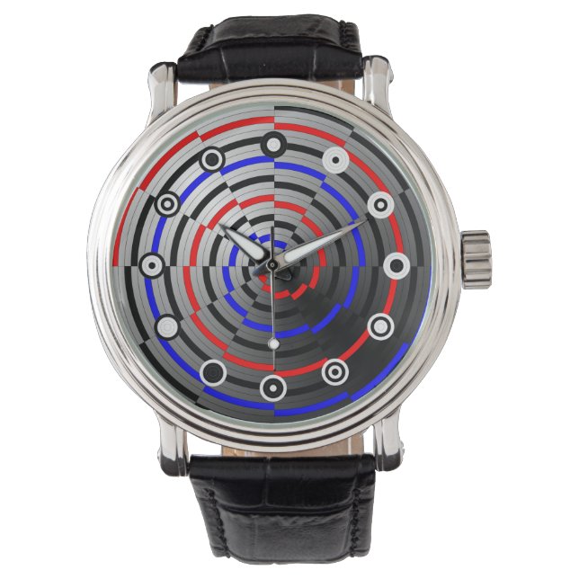 Spiral Cone (Binary Face) by Kenneth Yoncich Watch (Front)