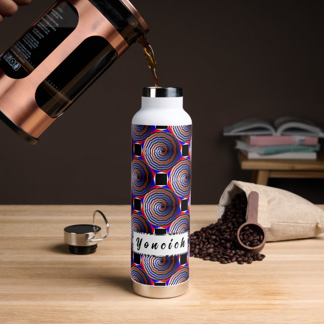 Spiral Cone by Kenneth Yoncich Water Bottle (Coffee)