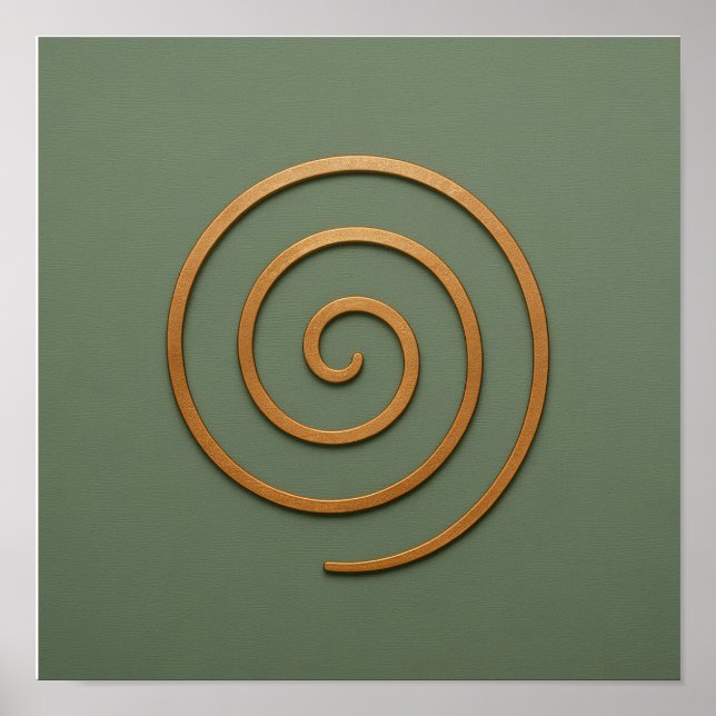 Spiral Copper on Green Poster (Front)