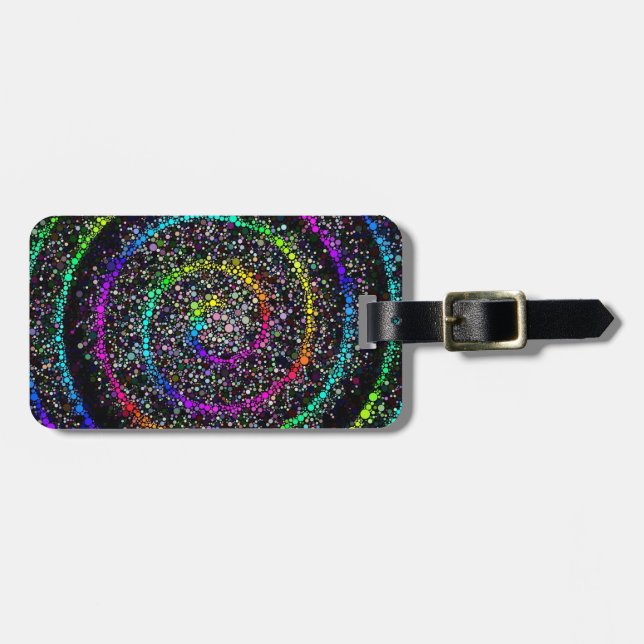 Spiral Dots Luggage Tag (Front Horizontal)