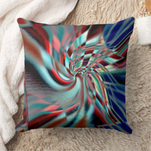 Spiral emerging from an slanted square, soft shiny cushion