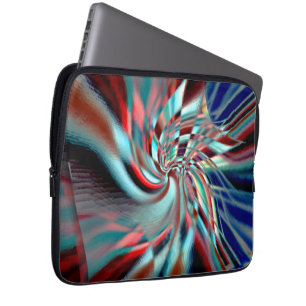 Spiral emerging from an slanted square, soft shiny laptop sleeve
