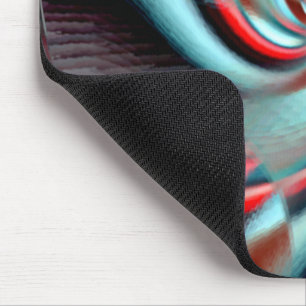 Spiral emerging from an slanted square, soft shiny mouse mat