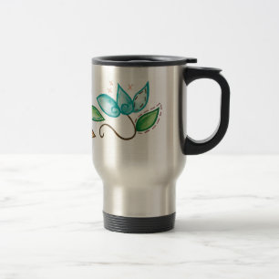 Spiral Floral Embroidery Design Travel Mug