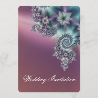 Spiral flowers wedding invitation