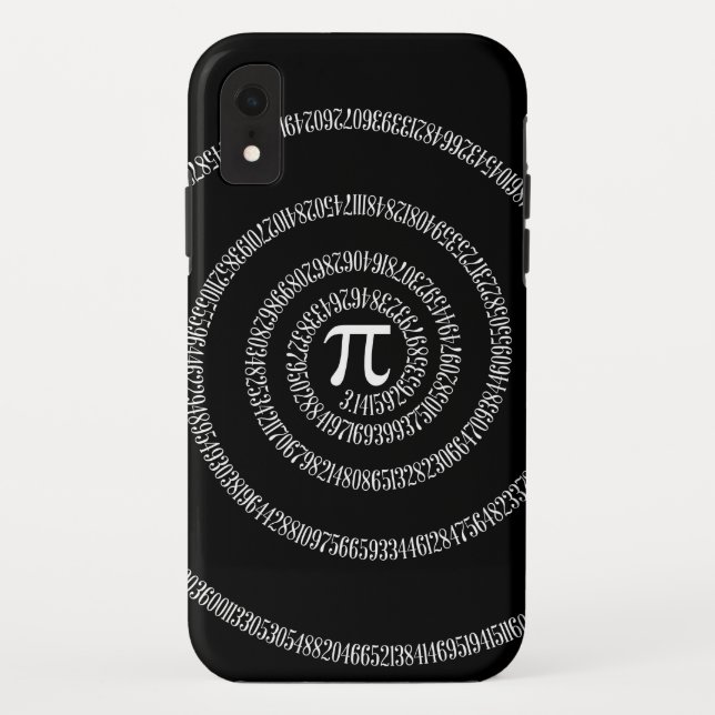 Spiral for Pi Digits on Black Case-Mate iPhone Case (Back)