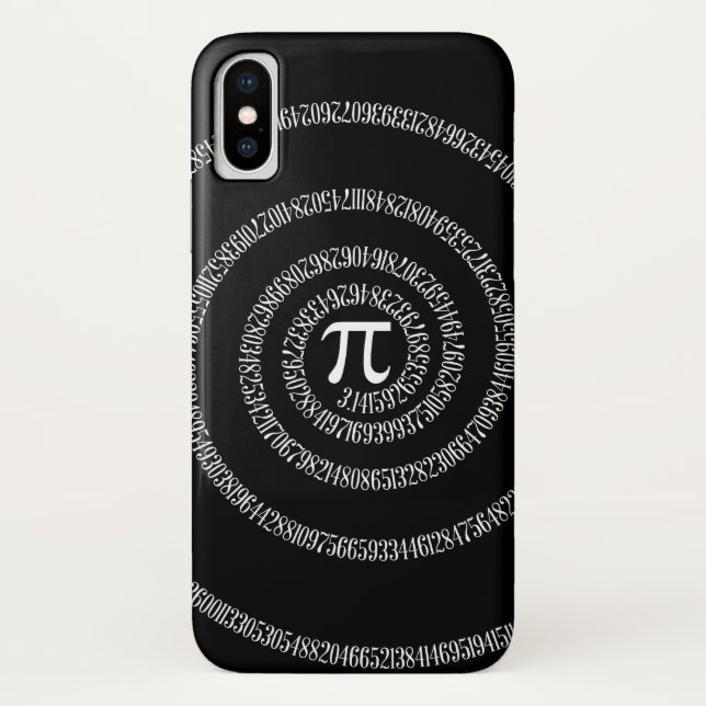 Spiral for Pi Digits on Black Case-Mate iPhone Case (Back)