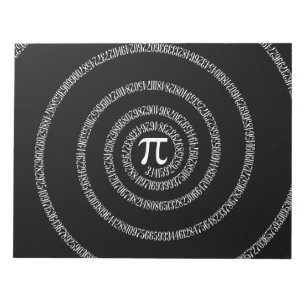 Spiral for Pi on Black Decor Notepad