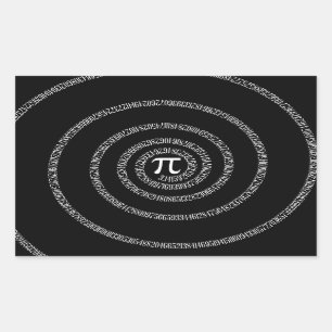 Spiral for Pi on Black Decor Rectangular Sticker