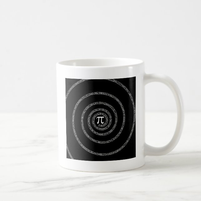 Spiral for Pi on Black Style Coffee Mug (Right)