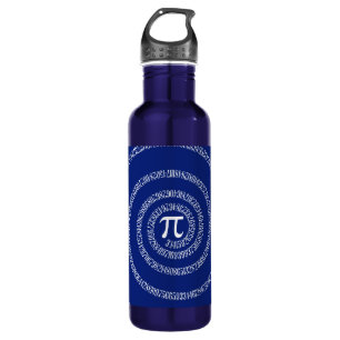 Spiral for Pi Typography on Blue 710 Ml Water Bottle