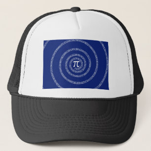 Spiral for Pi Typography on Blue Trucker Hat