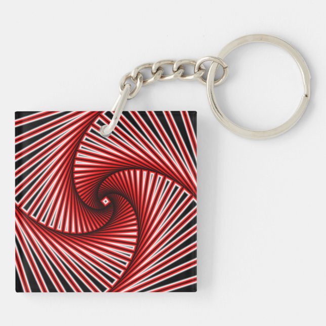 Spiral fractal pattern key ring (Back)
