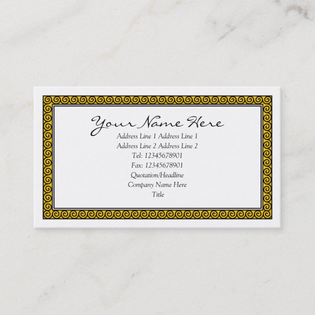 Spiral Framed - Amber Business Card (Front)