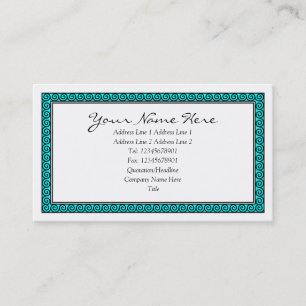 Spiral Framed - Cyan Business Card