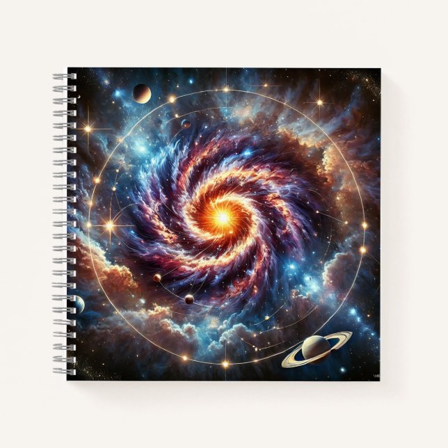 Spiral Galaxy & Celestial Motion Notebook (Front)