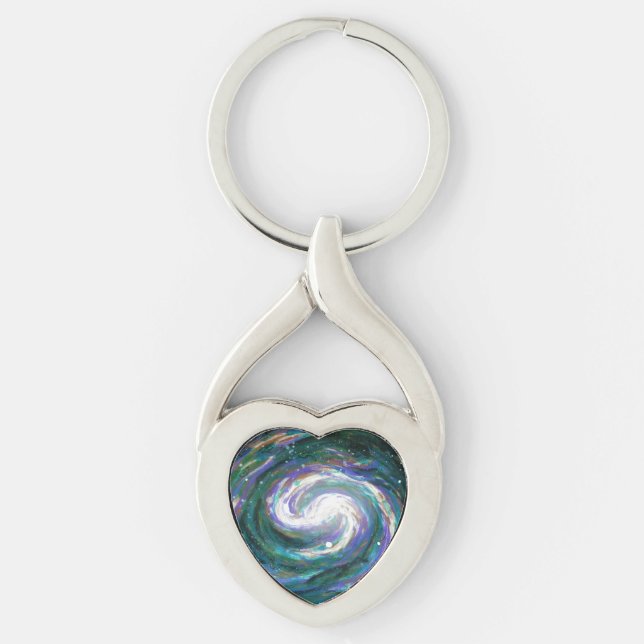Spiral Galaxy in Space Key Ring (Front)