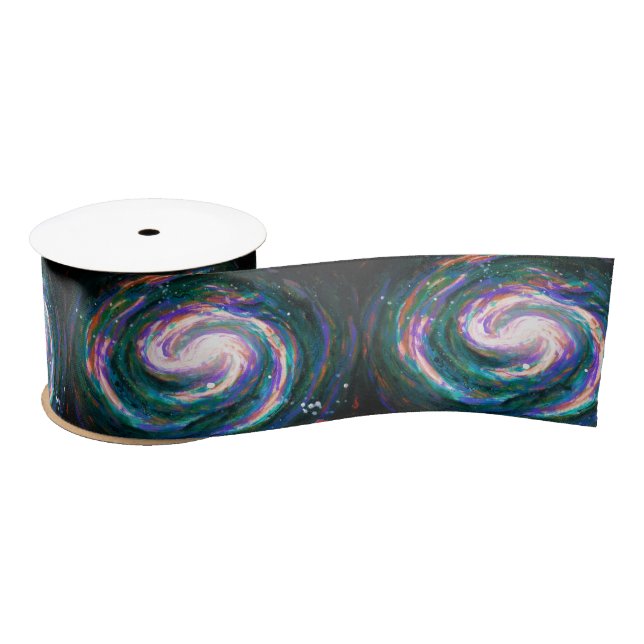 Spiral Galaxy in Space Satin Ribbon (Spool)