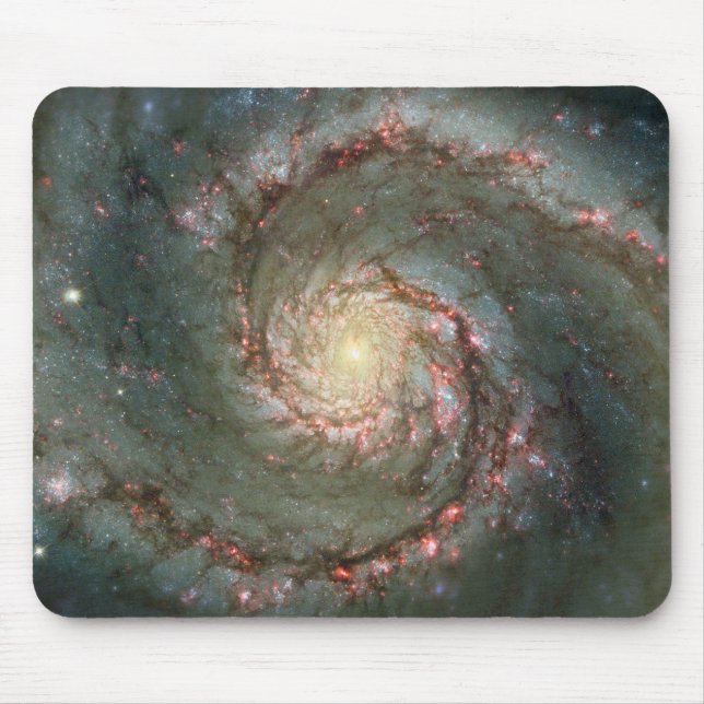 Spiral galaxy M51 Mouse Mat (Front)