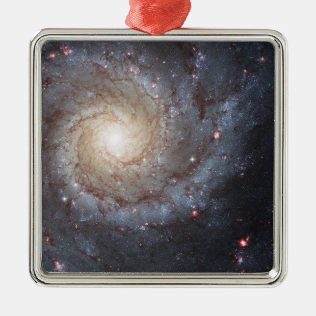 Spiral Galaxy M74 Space Photo Metal Tree Decoration (Front)