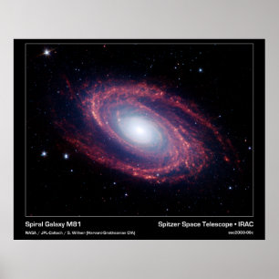 Spiral Galaxy M81 – Spitzer Space Telescope Poster