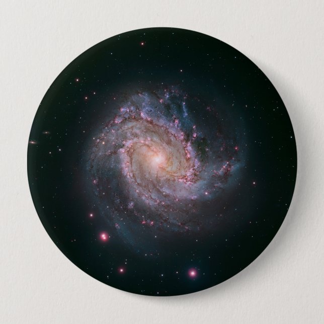 Spiral Galaxy M83 (NASA) 10 Cm Round Badge (Front)