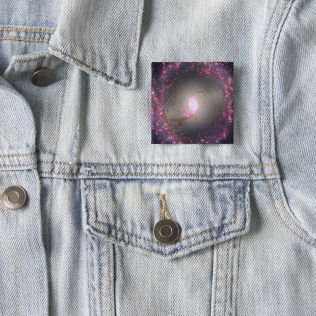 Spiral Galaxy Ngc 3351. 15 Cm Square Badge (In Situ)