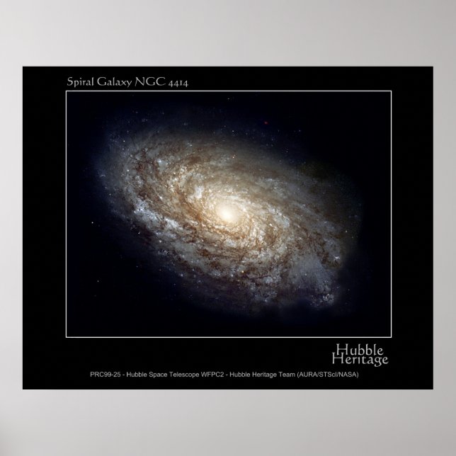Spiral Galaxy NGC 4414 Hubble Telescope Photo Poster (Front)