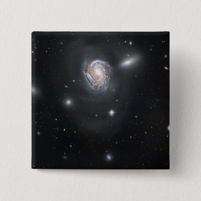 Spiral galaxy NGC 4911 15 Cm Square Badge (Front)